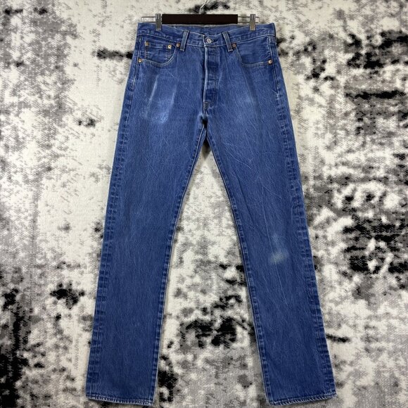 Levis Vintage Shrink To Fit 501 Jeans‎ Mens Size 34x32 Medium Wash Straight Leg - Picture 2 of 16